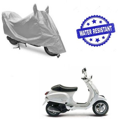 Atulit enterprises Two Wheeler Cover for Piaggio(Piaggio Vespa, Silver)