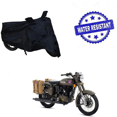 saanvi Two Wheeler Cover for Royal Enfield(Classic 500, Black)