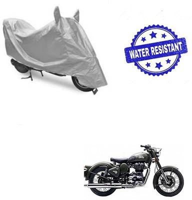 Atulit enterprises Waterproof Two Wheeler Cover for Royal Enfield(Battle Green, Silver)