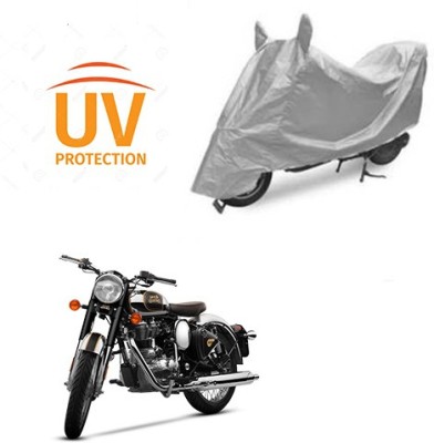 Atulit enterprises Waterproof Two Wheeler Cover for Royal Enfield(Classic Chrome, Silver)