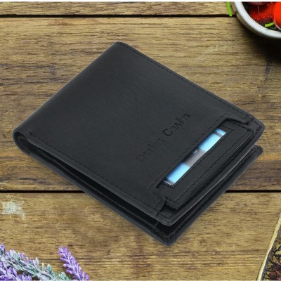 WOOD BAZAR Men Black Artificial Leather Wallet(6 Card Slots)