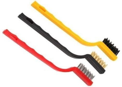 Giffy Cleaning Tool Kit Wire Brushes with Brass,Stainless Steel  Handle Scratch Brush(Pack of 3)