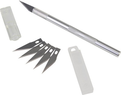 MGS Steel Blade Material Metal Grip Hand-held Paper Cutter(Set Of 1, Silver)