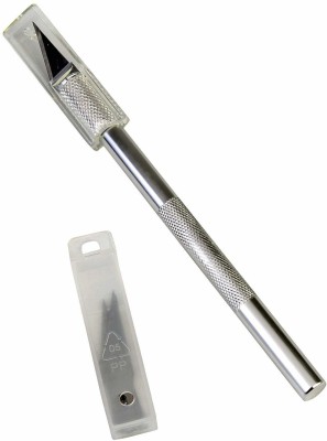 ROOTS Craft/Pen Knife with 5 Interchangeable Sharp Blades Metal Grip Cutting Mat(Set Of 1, Steel)