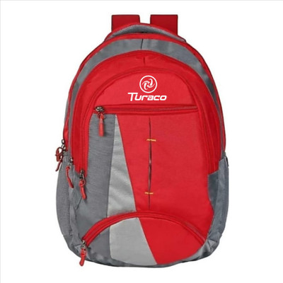 TURACO 1015 TRC Water Proof School Bag (Blue,30L) (red, Grey) 30 L Backpack(Red, Grey)
