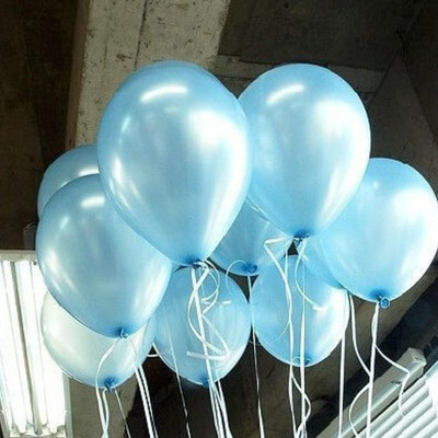 Bash N Splash Solid Metallic Light Blue Latex Party Decoration Balloon Sky Blue (Pack of 50) Balloon(Blue, Pack of 50)