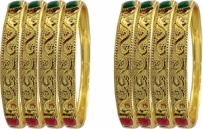 Jewels Kafe Alloy Gold-plated Bangle Set(Pack of 8)