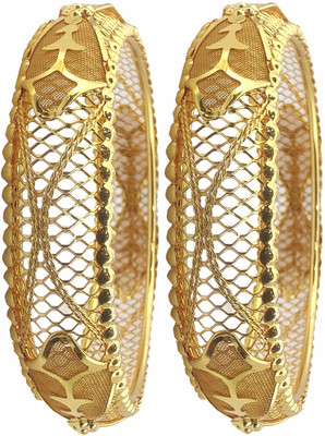 Jewels Kafe Alloy Gold-plated Bangle Set(Pack of 2)