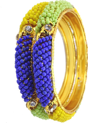 Jewels Kafe Alloy Gold-plated Bangle Set(Pack of 2)