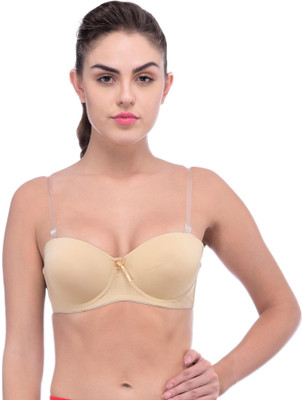 Poftik Women Full Coverage Lightly Padded Bra(Beige)