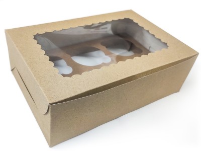 Intact Media Cake Box Craft Paper Bakery Product Packaging Box(Pack of 5 Brown)