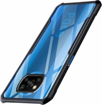 Hydbest Back Cover for POCO X3, POCO X3 PRO, Transparent Hybrid Hard PC Back TPU Bumper(Black, Transparent, Camera Bump Protector, Pack of: 1)