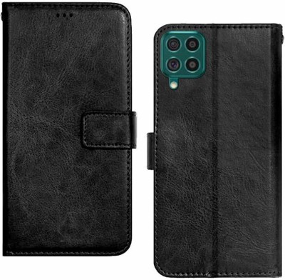 Kolorfame Flip Cover for Samsung Galaxy F62 PU Leather Wallet Flip Case for Samsung Galaxy F62(Black, Dual Protection, Pack of: 1)