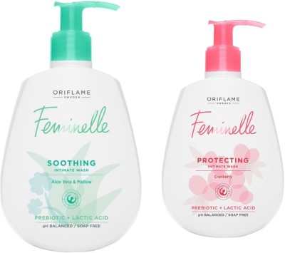 Oriflame Feminelle intimate wash pack of 2 aloevera and canberry Intimate Gel(600 ml)