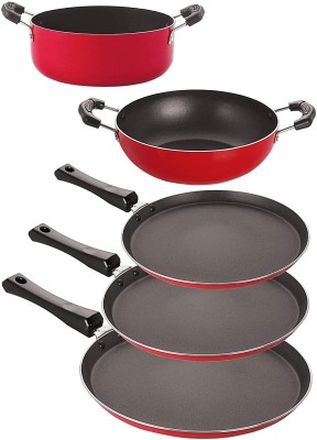 NIRLON FT13_FT12_KD14_FT10_CS20 Non-Stick Coated Cookware Set(PTFE (Non-stick), Aluminium, 5 - Piece)