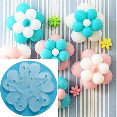 RJV Global Solid 14 Pcs Portable Flower Shape Balloon Clips Holder for Wedding Event Decorations Birthday Party Supplies Balloon Bouquet(White, Pack of 14)