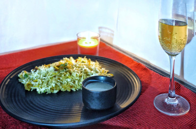 Crock Comforts Pack of 2 Ceramic Ceramic Handmade Stoneware Black Plate(10 inch Diameter) with Free Chutney/Serving Dip/Bowl-Set of 1(Microwave Safe and Dishwasher Safe, CC-B1) Dinner Set(Black, Microwave Safe)