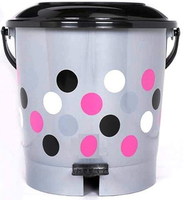 AK HUB New Colorful Printed Pedalbin ( 12 L ) - ( Grey ) Plastic Dustbin(Grey)