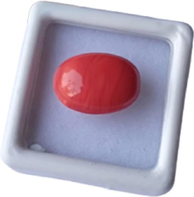 Aanya Jewels 10.25 Ratti / 9.23 Ct. Red Coral (Moonga) Gemstone Oval Shape Stone Citified Natural Munga Rashi Ratan Coral Stone Ear Thread