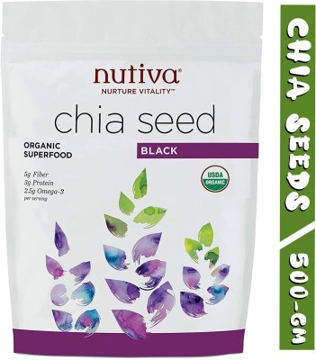 Nutiva Premium Quality Chia Seeds for Weight Loss with Omega 3 , Zinc and Fiber, Calcium Rich Seeds Chia Seeds(0.5 kg)