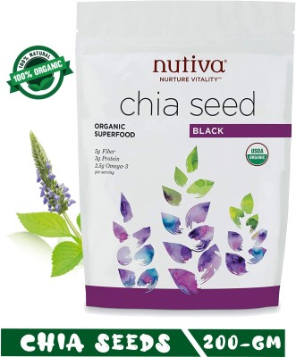 Nutiva Organic Chia Seeds for Weight Loss with Omega 3 , Zinc and Fiber, Calcium Rich Seeds Chia Seeds(0.2 kg)