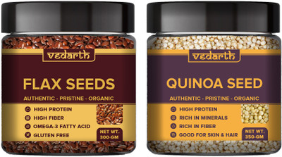 Vedarth Combo Pack of Flax Seed and Quinoa Seeds Brown Flax Seeds, Quinoa Seeds(2 x 325 g)