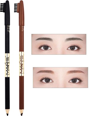 MARS Eyebrow Pencil Brush (JET BLACK AND BROWN)(Black and Brown)