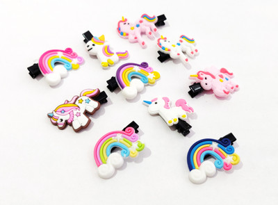 Prezzie Villa Pack of 10 Unicorn Hair clips for girls Hair Clip(Multicolor)