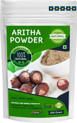 NATURAL AND HERBAL PRODUCTS Aritha Powder (Reetha, Indian Soapberry) For Hair Growth and Skin Care(Face Mask)- 200 Gram