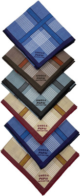 ISMIL Omega 100% cotton hand kercheif for men (Pack of 6) [