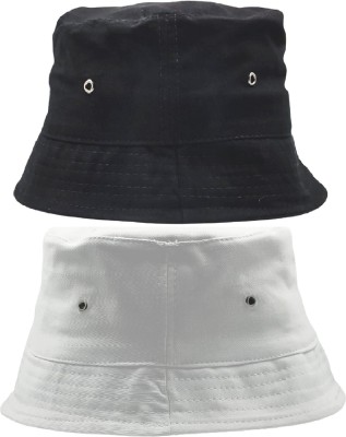 ZACHARIAS Bucket Cap(White, Black, Pack of 2)