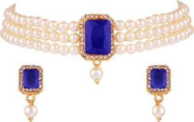 BJ JEWEL Alloy Gold-plated Blue Jewellery Set(Pack of 1)