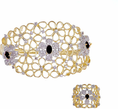 ZENEME Alloy Gold-plated Black, Gold Jewellery Set(Pack of 1)