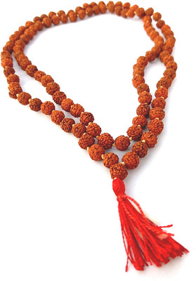 HimRatna Gems Haridwar 5 mukhi rudraksha mala (108 + 1 beads) for jap and astrology Wood Chain