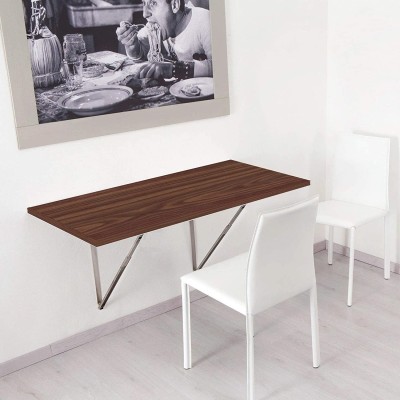 Compal study table Solid Wood Study Table(Wall Mounted, Finish Color - Wallnut, Pre-assembled)