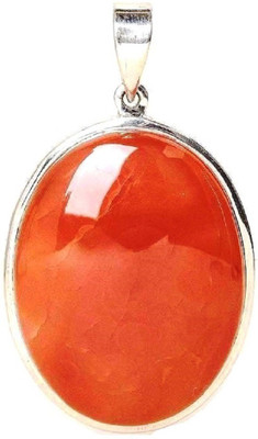 Takshila Gems Natural 7 Carat Carnelian Pendant in Silver Lab Certified Carnelian Locket Carnelian Stone Locket