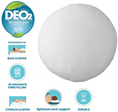 Decor CLASSIC FIBRE ROUND CUSHION PACK OF 5 Polyester Fibre Smiley Cushion Pack of 5(White)