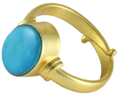 RSPSHAKTI white Opal Wt 10.25 rti 9.52 Carat 5dhatu Silver Coated Adjustable Ring Unisex Stone Turquoise Gold Plated Ring