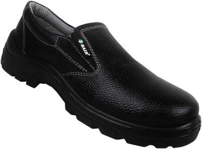 Zain Steel Toe Leather Safety Shoe(Black, S2, Size 10)