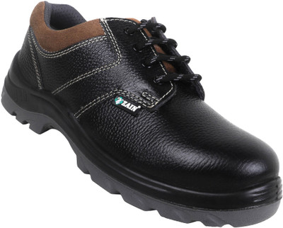 Zain Steel Toe Leather Safety Shoe(Black, S2, Size 10)