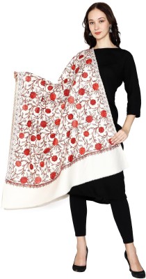 BE SWADESHI Wool Embroidered Women Shawl(White)