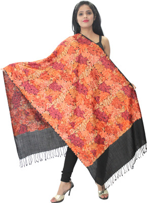 Hautemoda Pashmina Embroidered Women Shawl(Black)
