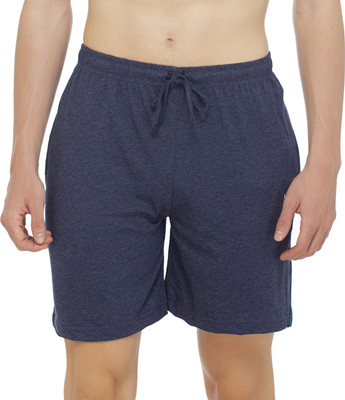 Barry and Clark Solid Men Dark Blue Basic Shorts