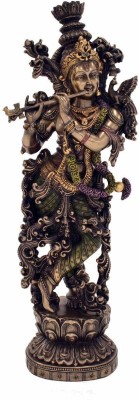 Sri Krishna Culture New 4D Full Carved Krishna Murti/Idol/Statue-Antique Finish,Height-15 Inches,Material-Cold Cast Resin,Made in India Decorative Showpiece  -  38.1 cm(Polyresin, Multicolor)