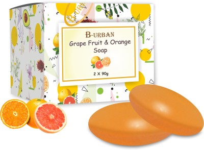 B-Urban Natural Grape Fruit And Orange Soap For Healthy & Glowing Skin (2 X 90g)(2 x 45 g)