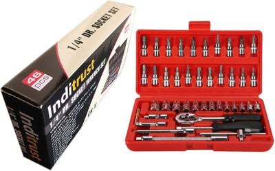 Inditrust 46pcs Socket Set size 1/4 Inch Socket Set(Pack of 1)