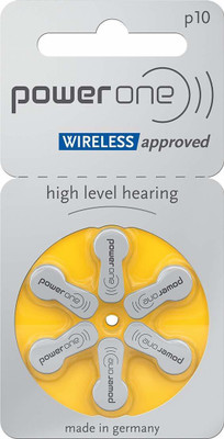 POWERONE Size p10 Hearing Aid Battery (1 Packets = 6 batteries) Stethoscope Case(Yellow)
