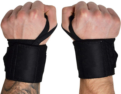 GymWar Wrist Wrap / Wrist Support / Wrist Band With Thumb Support (1 Pair) Wrist Support