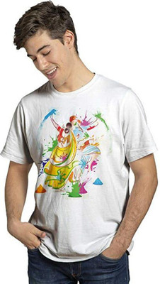 Raavi colors Printed Men Round Neck White T-Shirt