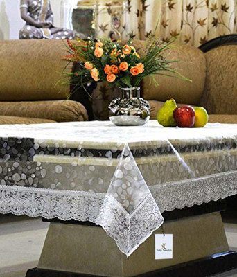 MONKDECOR Printed 10 Seater Table Cover(Silver, PVC)